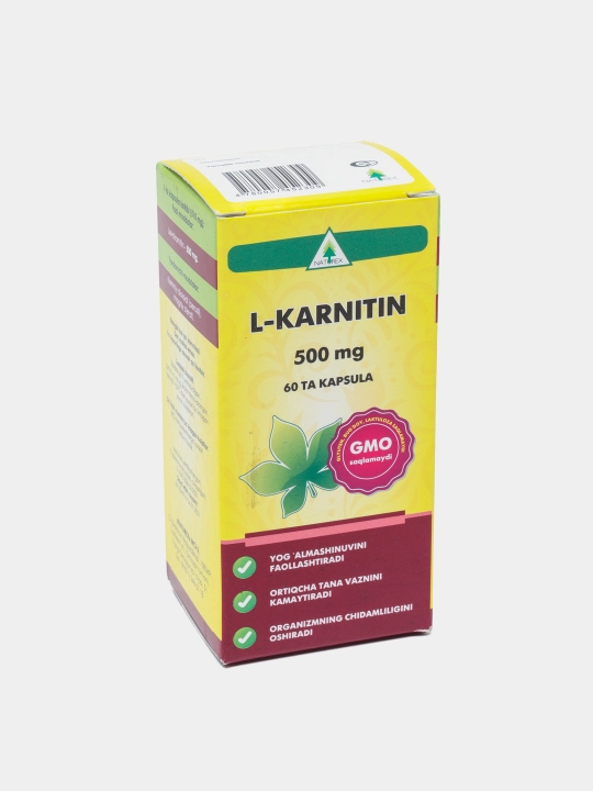 L-карнитин Naturex, 500 мг, 60 капсул