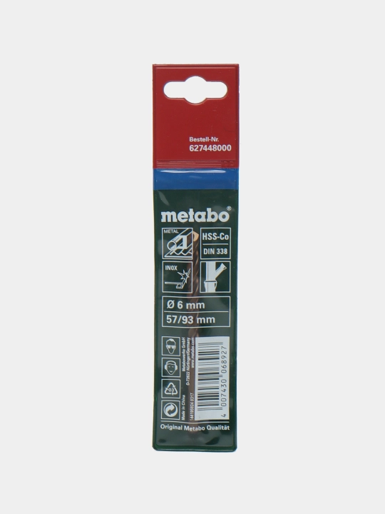 Parma metall uchun HSS-CO Metabo, 6 * 93 mm