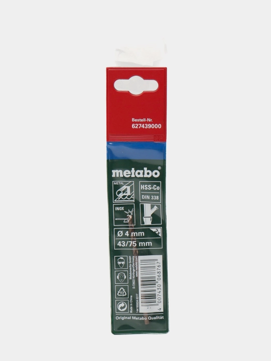 Metall uchun burg'ulagich Metabo HSS-CO, 4 * 75 mm, 1 dona