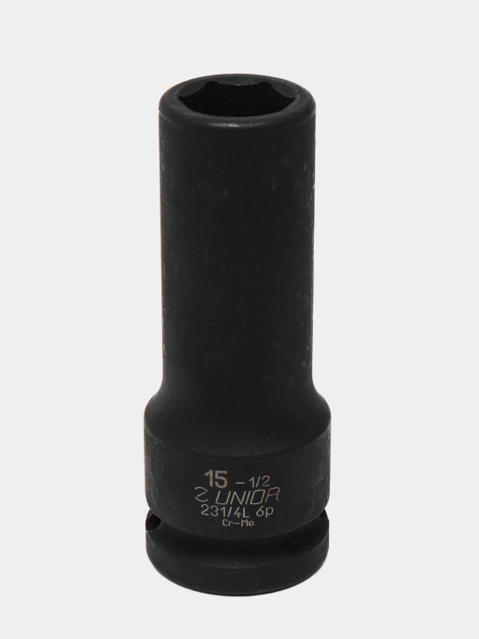 Головка торцевая Unior, ударная, шестигранная, удлинённая, 1/2" - 231/4L, 15 мм - 