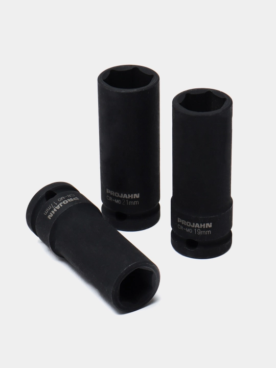 Набор глубоких ударных головок Projahn 1/2", 17-21 мм, 3 шт