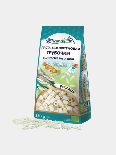 Makaronlar Fleur Alpine Guruchli naychalar, 250 g - 