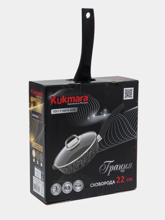 Tova Kukmara "Gratsiya" tutqichli, shisha qopqoq bilan, qora va oltin