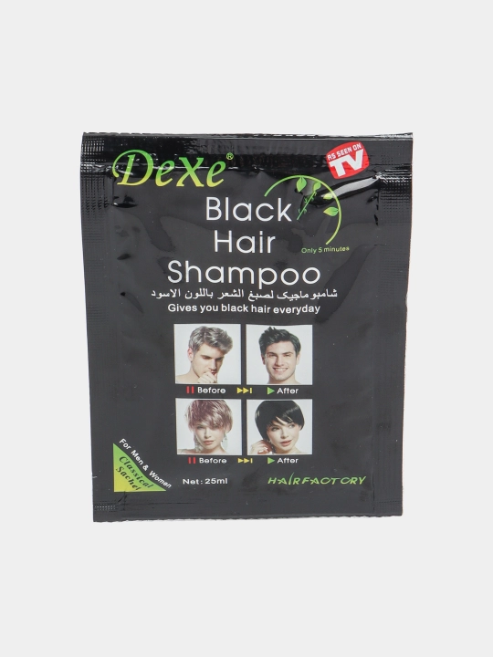 Shampun bo'yog'i Dexe, tiklovchi, kulrang sochlarga bo'yash, qora, qo'lqoplar bilan - 
