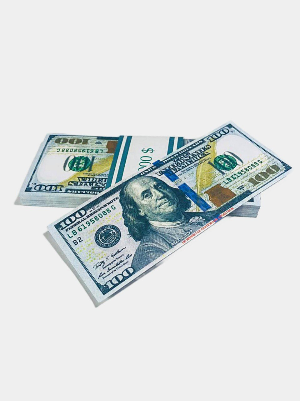 Пачка фальшивых банкнот 5 букв. Som Dollar pullar