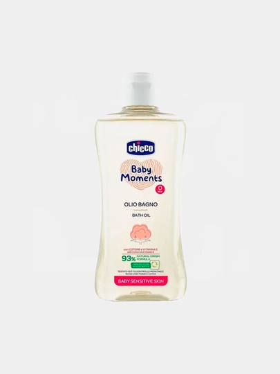 Масло для купания "Chicco Baby Moments" для чувствительной кожи 0м+ 200 мл - 