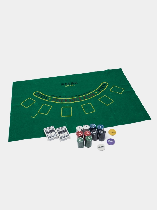 Poker uchun to'plami Texas Hold'em Poker Set, nominal qiymati bo'lgan 200 ta fishka - 
