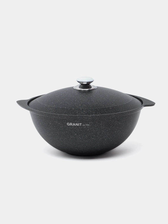Казан для плова Kukmara, со стеклянной и не стеклянной крышкой, Granit Ultra 