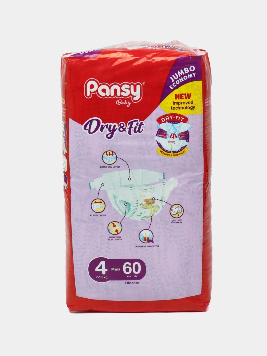 Подгузники Pansy, Jumbo №4, 7-18 кг, 60 шт