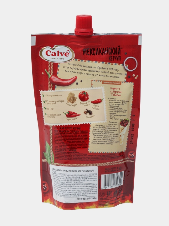 Кетчуп Calve Мексиканский, с перцем табаско, 350 г