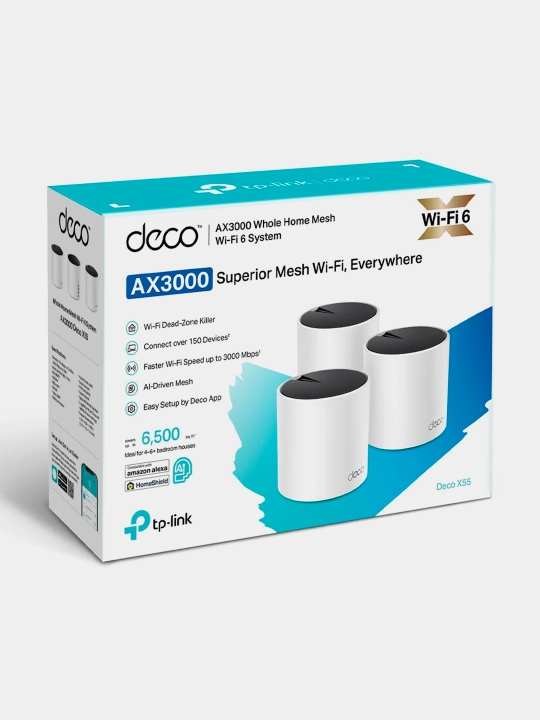 Wi-Fi 6-avlod Mesh tizimi TP-Link Deco X55, 3 ta element