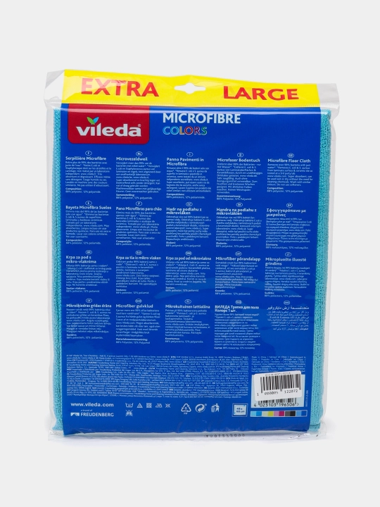 Vileda Colors pol uchun mikrofibradan tayyorlangan, shimib oluvchi, mustahkam, 1 dona