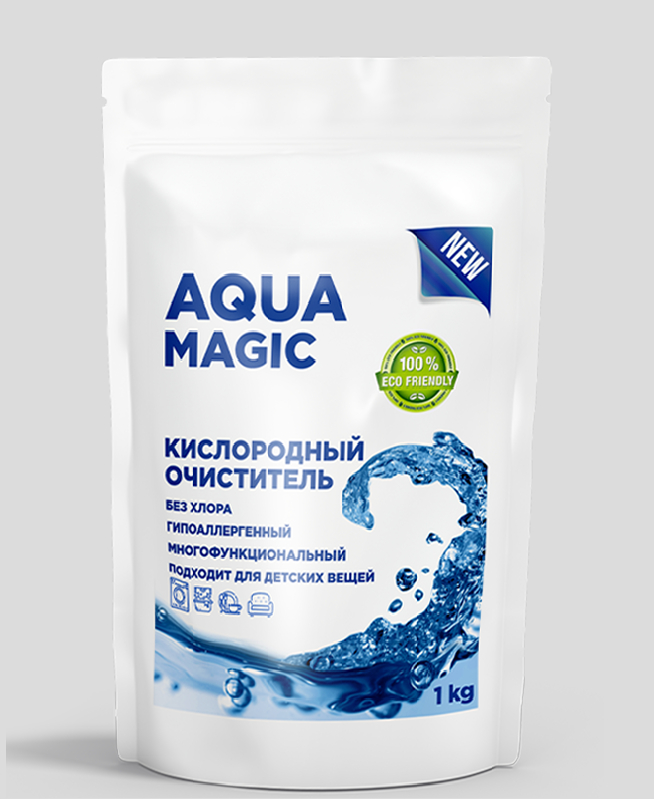 Кислородный очиститель, отбеливатель, пятновыводитель, Aqua Magic, 1 кг ...