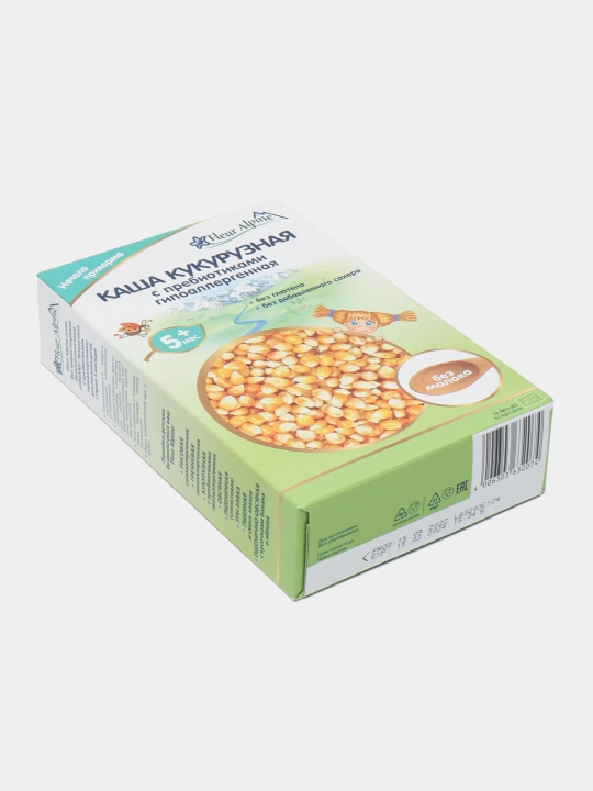 Sutsiz makkajo'xori bo'tqasi Fleur Alpine, prebiyotiklar bilan gipoallergen, 5 oydan boshlab, 175 g