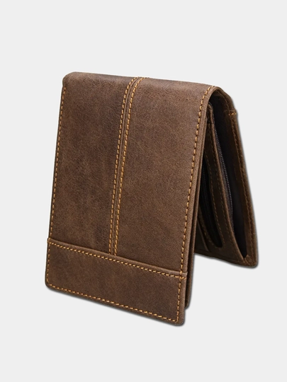 Мужской портмоне Genuine Leather Classic — PORT-BA00044-КОРИЧН