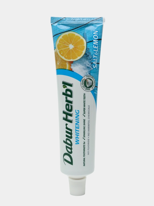 Tish pastasi Dabur Herbl Oqartiruvchi Tuz va limon, tabiiy, halol, ftoridsiz, 150 gr