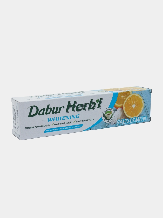 Tish pastasi Dabur Herbl Oqartiruvchi Tuz va limon, tabiiy, halol, ftoridsiz, 150 gr