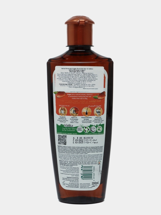 Soch yog'i Dabur Vatika Argan, oziqlanish, o'sish va porlash uchun, 200 ml