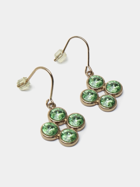 Серьги Mini Rivoli 4', цвет Staro/zlato с кристаллами 