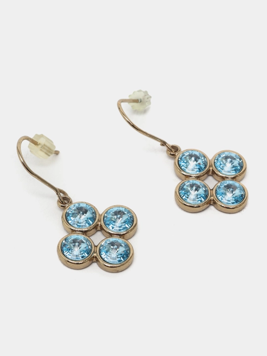Серьги Mini Rivoli 4', цвет Staro/zlato с кристаллами 