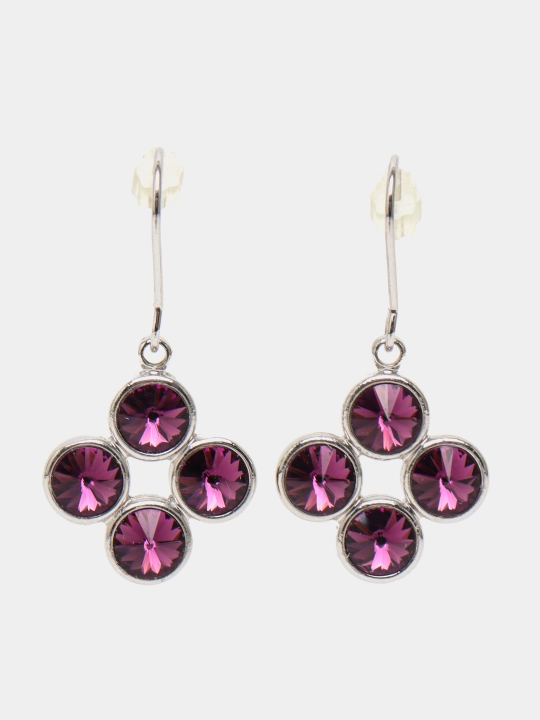 Ayollar ziragi toshlari Mini Rivoli 4' Rhodium rangli kristalli - 