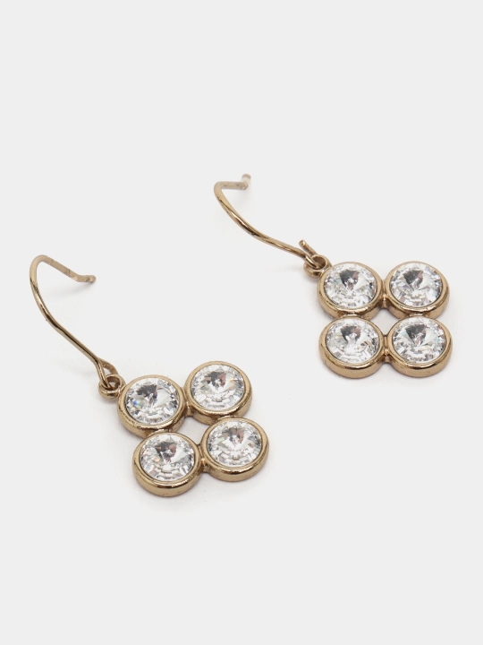 Серьги Mini Rivoli 4', цвет Staro/zlato с кристаллами 