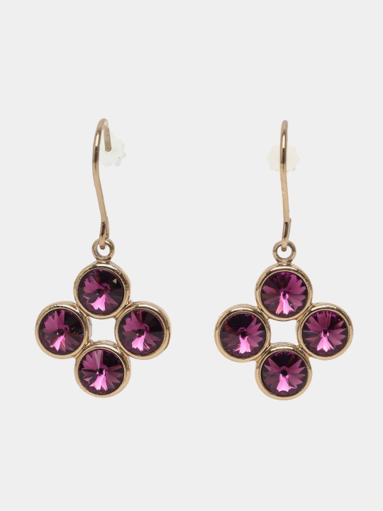 Серьги Mini Rivoli 4', цвет Staro/zlato с кристаллами  - 