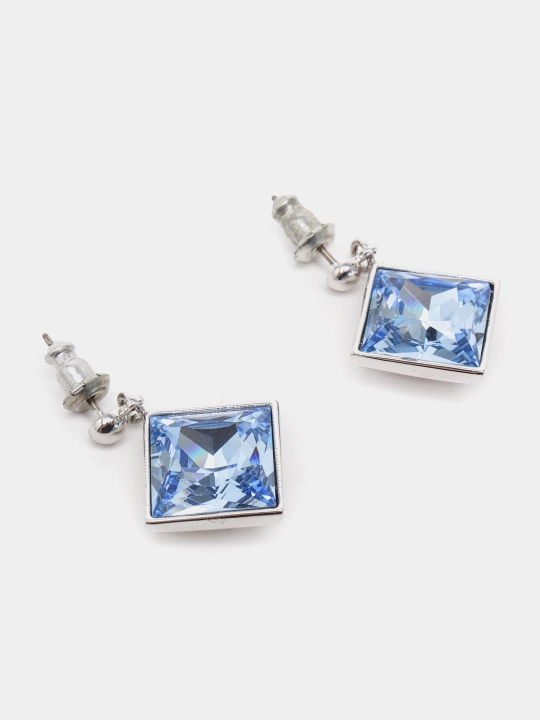 Ayollar ziraklari Beata, kristallari bilan, rang Rhodium