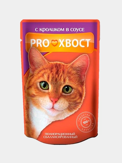 Влажный корм PROXBOCT для взрослых кошек с кроликом в соусе, 85 г, 24 шт - 