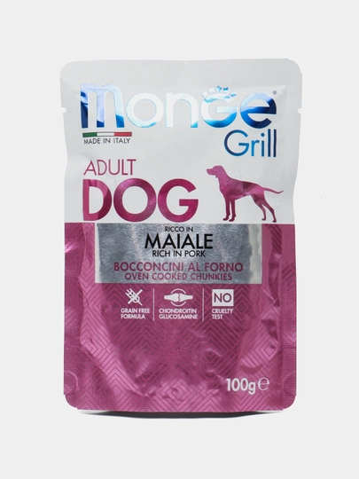 Nam ovqat Monge Grill, cho'chqa go'shti bo'laklari, 100 g - 