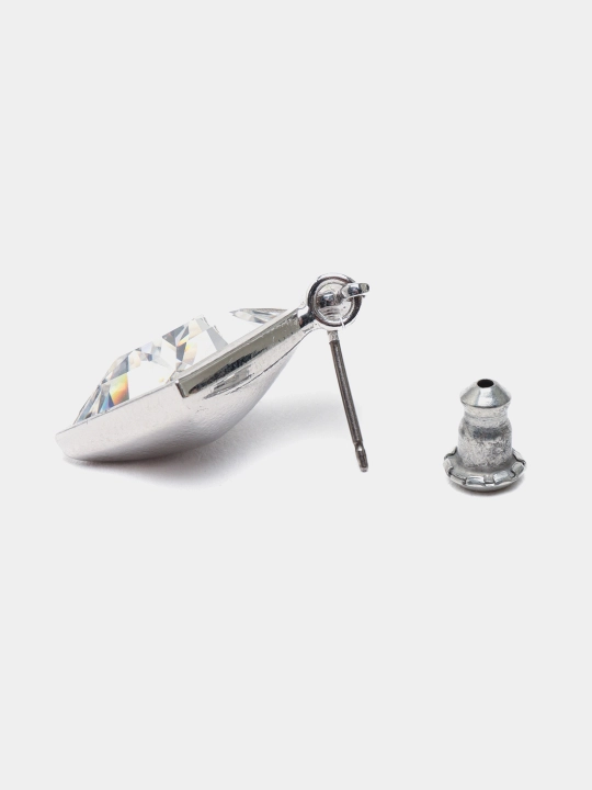Ayollar ziraklari Beata, kristallari bilan, rang Rhodium