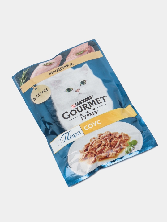 Konservalangan ovqat mushukchalar uchun Gourmet, kurka sousida yumshoq fileto, 75 g