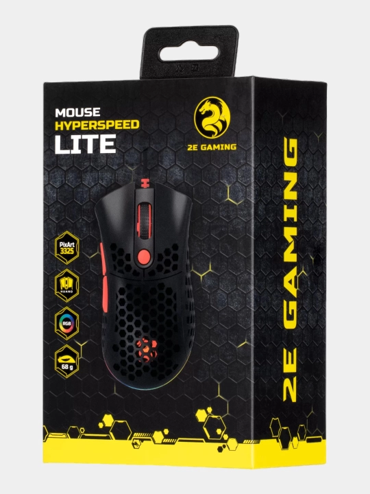 Simsiz o‘yin sichqonchasi 2E Gaming HyperSpeed Lite WL, RGB yoritgichli, 10000 DPI