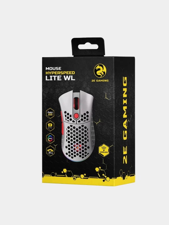 Simsiz o‘yin sichqonchasi 2E Gaming HyperSpeed Lite WL, RGB yoritgichli, 10000 DPI