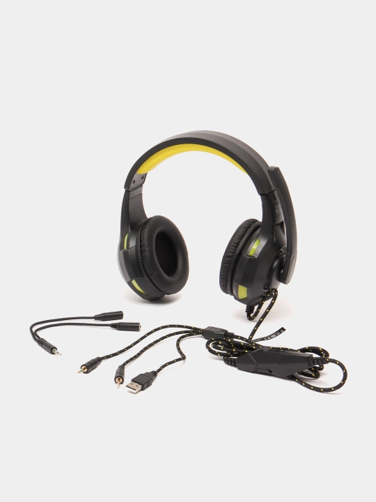 Игровые наушники проводные 2E Gaming HG300 LED 2E-HG300BK, с микрофоном и подсветкой