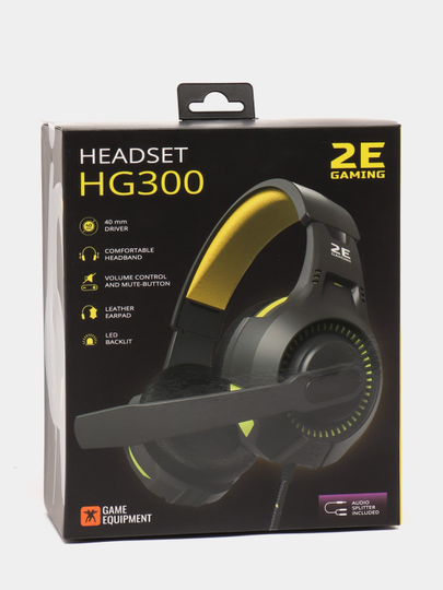 Игровые наушники проводные 2E Gaming HG300 LED 2E-HG300BK, с микрофоном и подсветкой