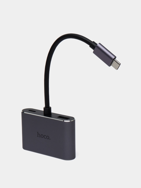 Adapter Hoco HB30, Eco Type-C HDMI + VGA + USB3.0 4K 11*