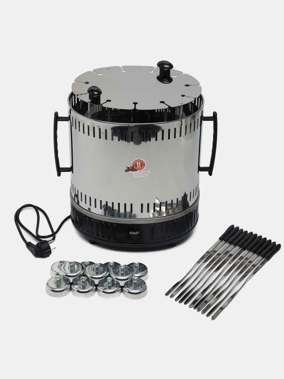 Elektr kabob pishirgichlar RAF R.8628, 11 sixlik, 1500w