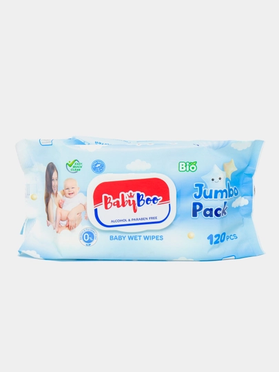 Детские влажные салфетки BabyBoo, Blue, 120 шт