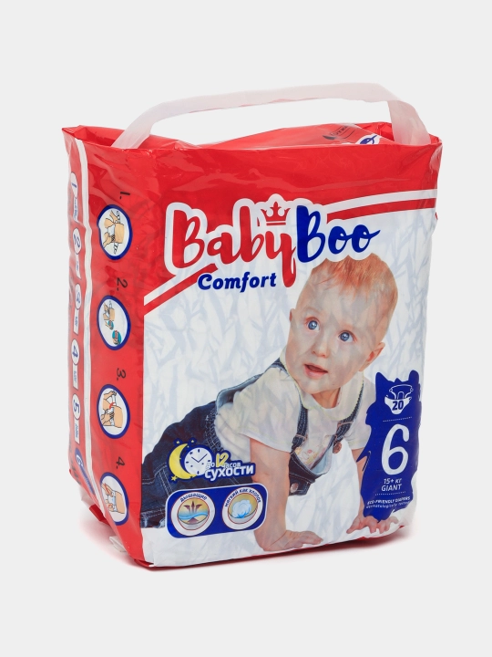 Детские подгузники BabyBoo Comfort Giant 6, 15+ кг, 20 шт