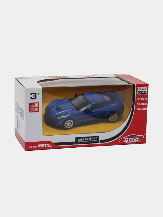 Инерционные коллекционные машинки 1:36, Chevrolet Corvette Grand Sport, синий