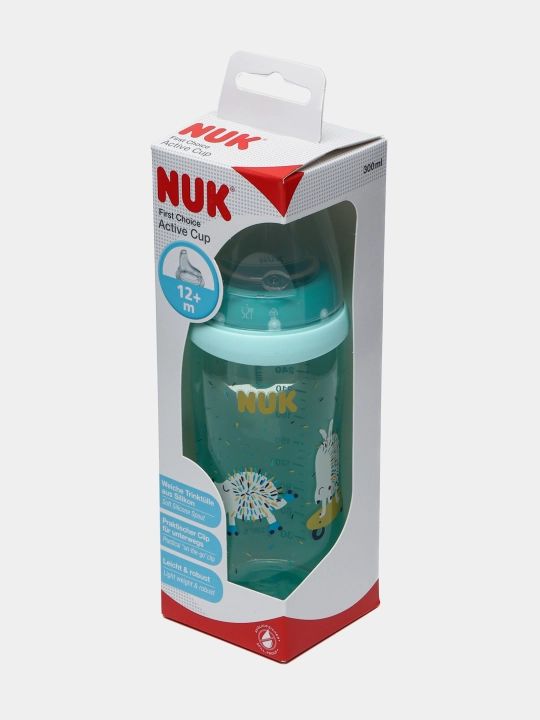 Поильник Nuk Active, насадка из силикона, с 12 месяцев, 300 мл