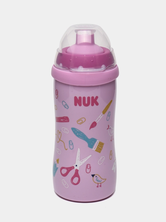Bolalar uchun shisha-ichirgich Nuk Junior, push-pulll, 18 oydan, 300 ml - 