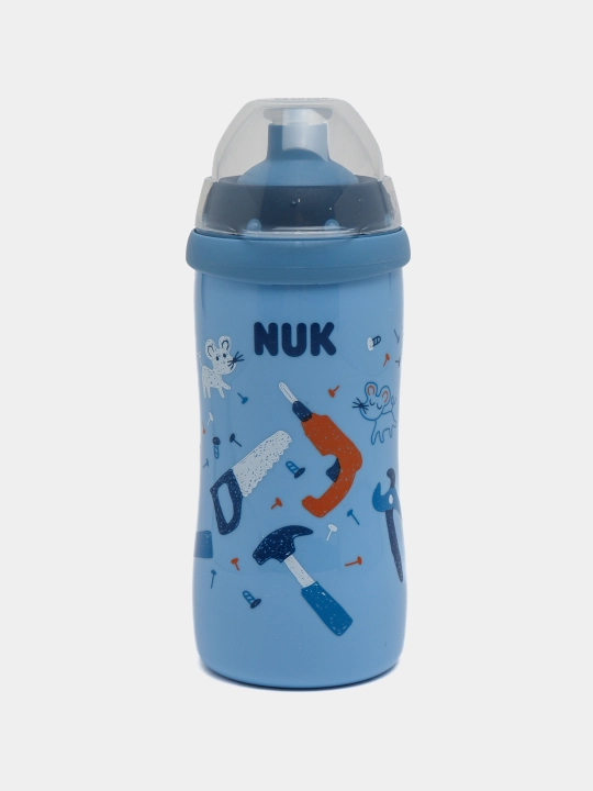 Bolalar uchun shisha-ichirgich Nuk Junior, push-pulll, 18 oydan, 300 ml - 