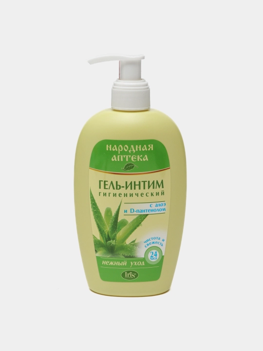 Гель-интим гигиенический Iris Cosmetic Народная Аптека Алоэ+D-пантенол, 250 мл - 
