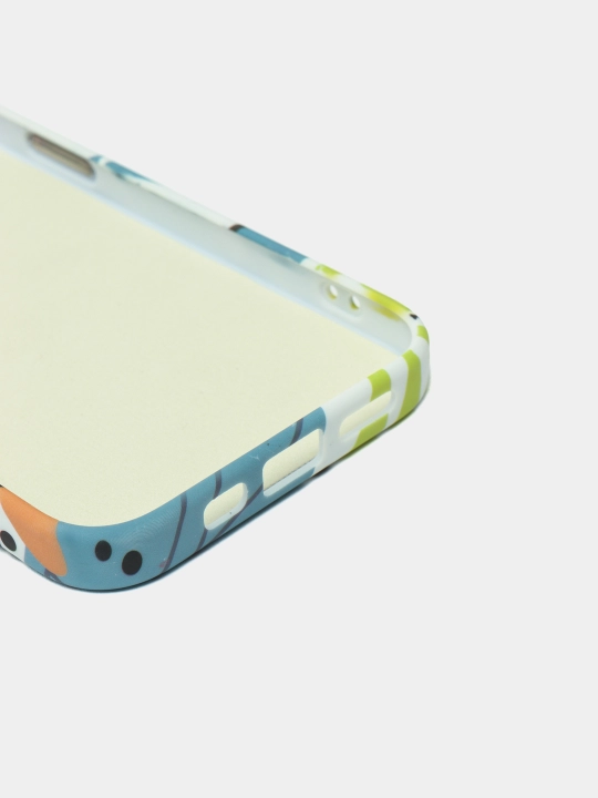 G'ilof iPhone 14 uchun, zarbaga chidamli, silikonli, gulli bosma bilan
