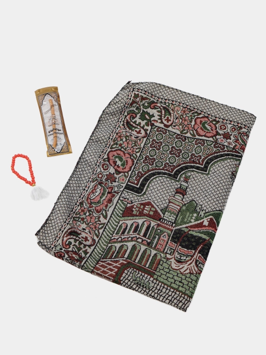Ayollar sovg'a to'plami - Namoz kiyim, Tasbih, Jo'ynamoz (gilam), Misvok