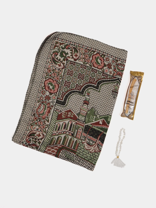 Ayollar sovg'a to'plami - Namoz kiyim, Tasbih, Jo'ynamoz (gilam), Misvok