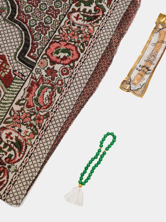 Ayollar sovg'a to'plami - Namoz kiyim, Tasbih, Jo'ynamoz (gilam), Misvok