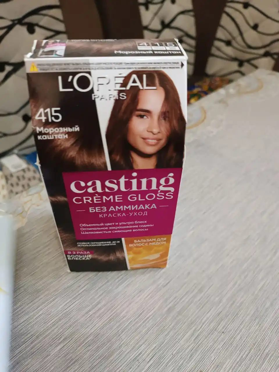 Soch uchun bo'yoq  L'Oreal Casting Creme Gloss, ton 415 sovuq kashtan